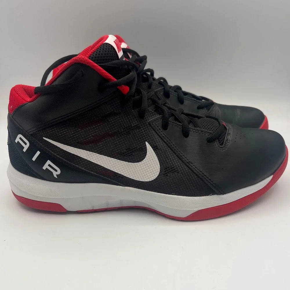 Nike Air Overplay IX Basketball‎ Shoes 10 Black Red 831572-004 Mid Top Sneaker